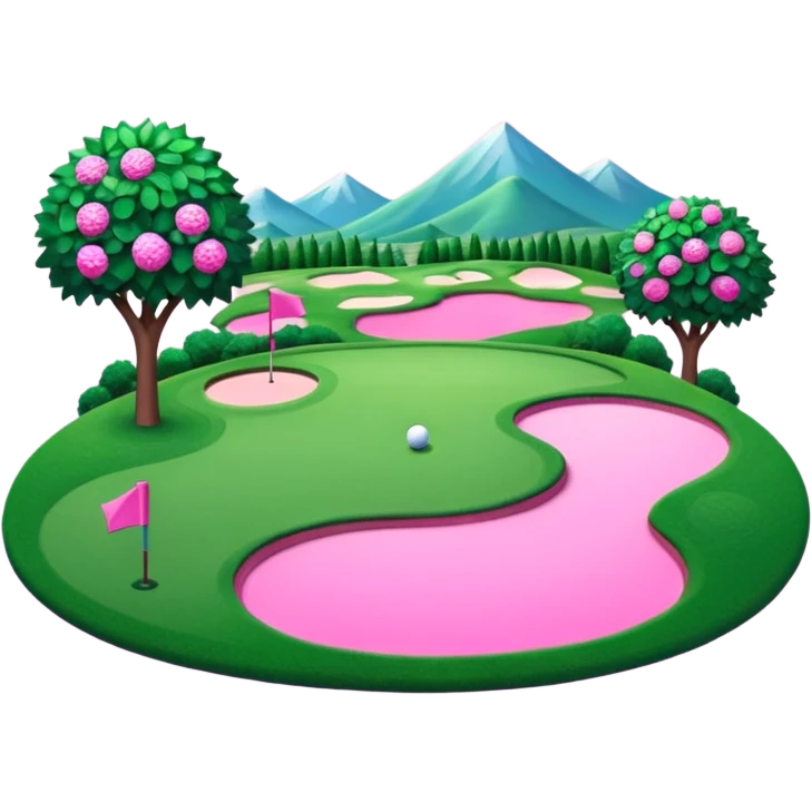 pink golf course  emoji