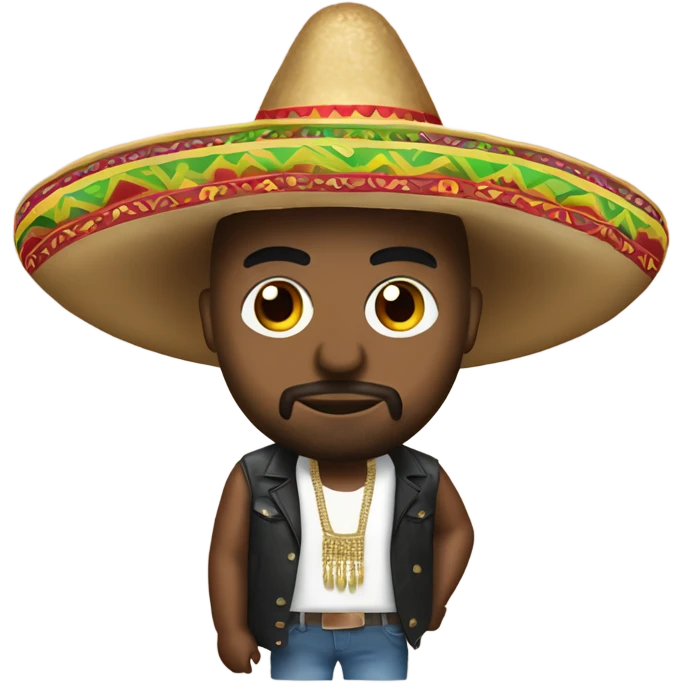  kanye west with a sombrero, tacos and maracas emoji
