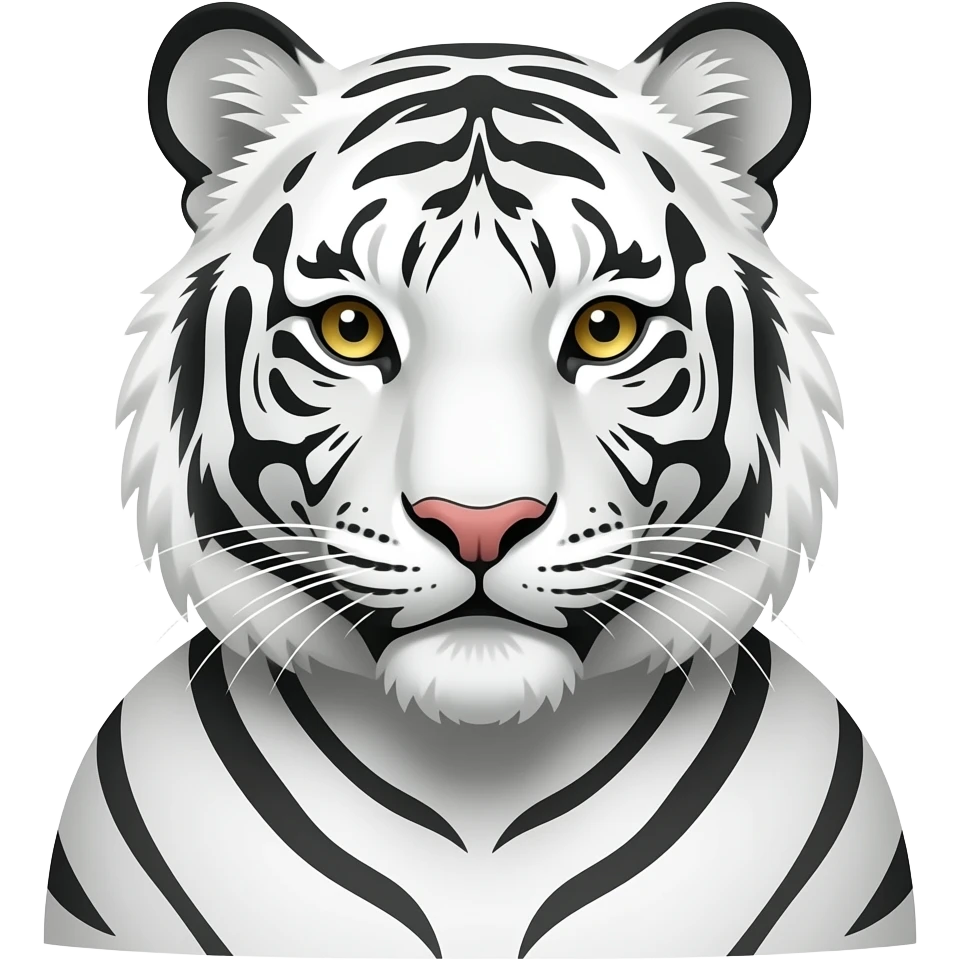 white tiger head and shoulders emoji