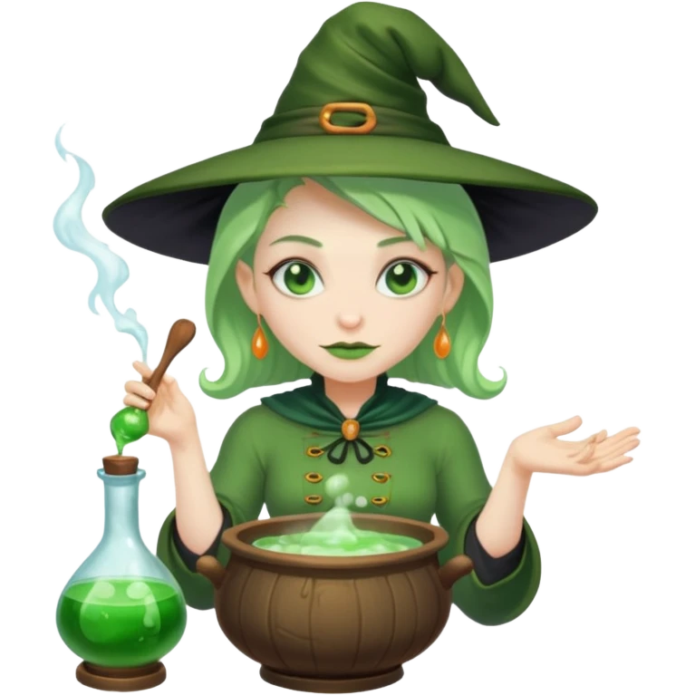 green witch cooking potion emoji