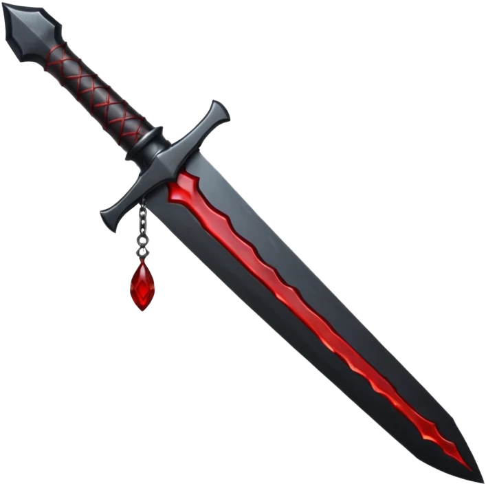 iOS emoji, dark fantasy dagger, obsidian blade, runes, blood drop, clean render, minimalism emoji