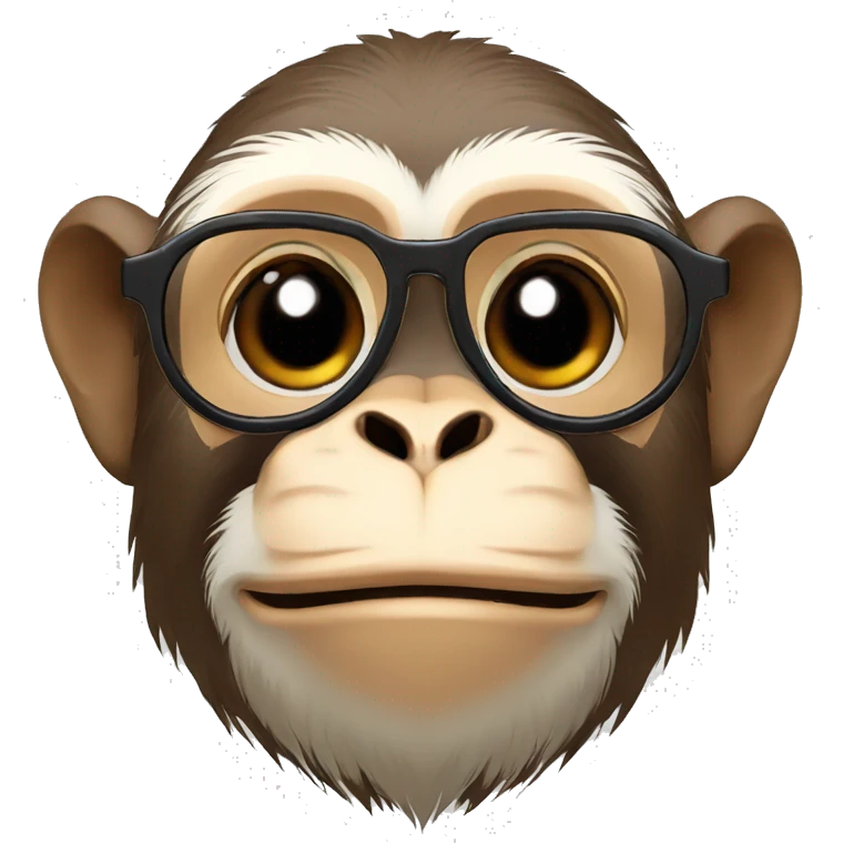 Capuchin monkey with round glasses emoji
