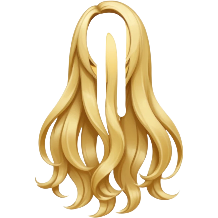 back view of long wavy blonde hair emoji