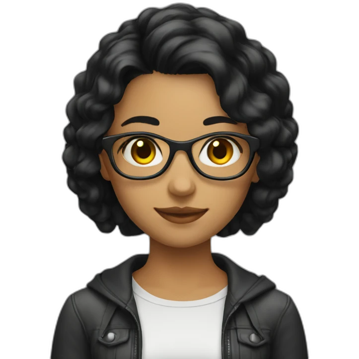 girl programmer black hair emoji