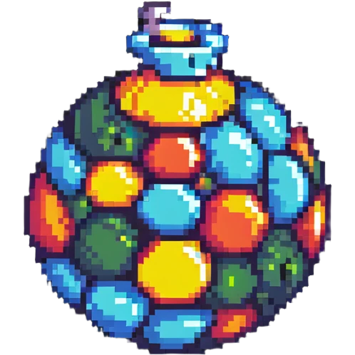 colorful bomb power up item with vibrant colors and highlights to stand out on black background emoji