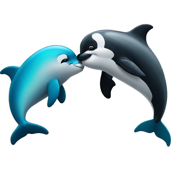 Panda kissing dolphin emoji