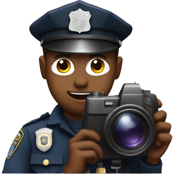a police officer holding a camera emoji