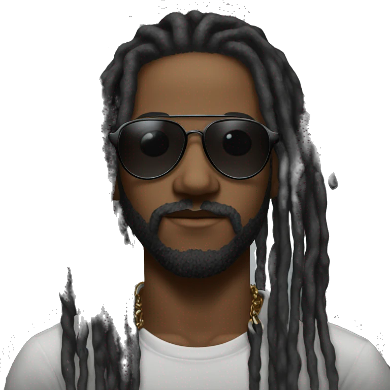 i want a black dread locks with a street drip he like chain watch black sunglasses emoji