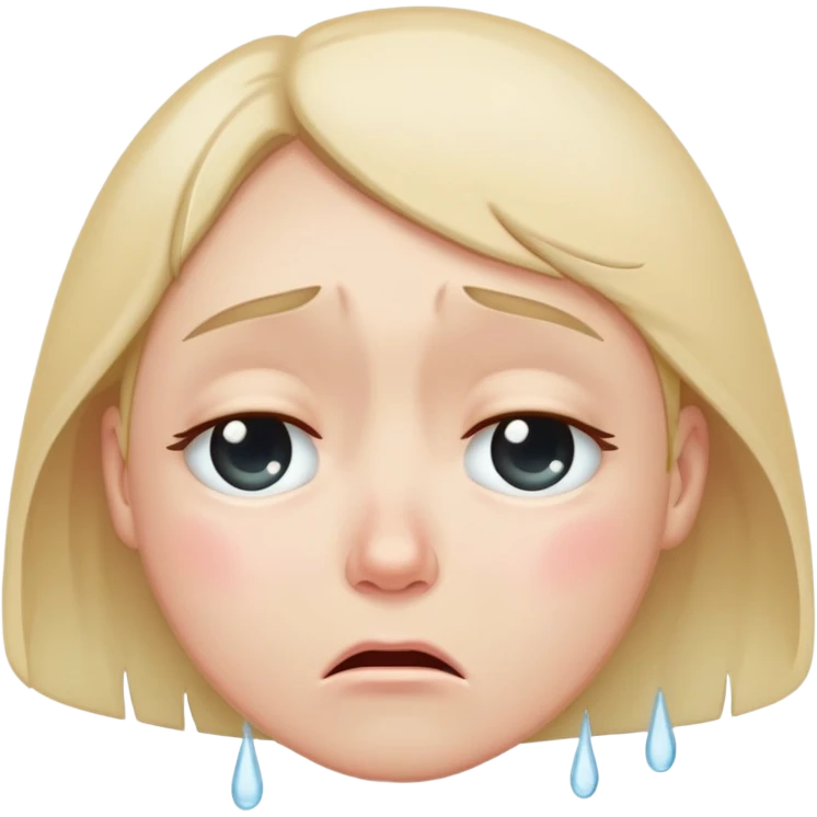 wistful crying face with subtle single tear and soft expression emoji