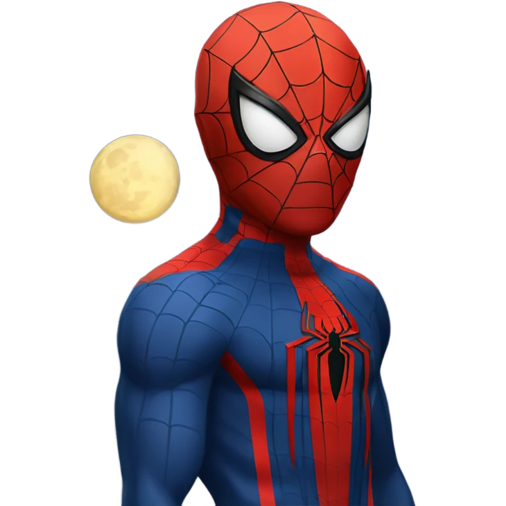 Spiderman and the moon emoji