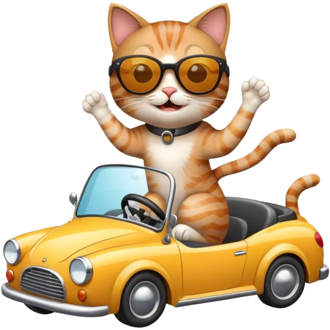 cat driving a car emoji
