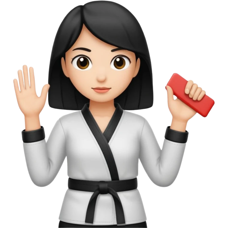 black belt in girl hand emoji