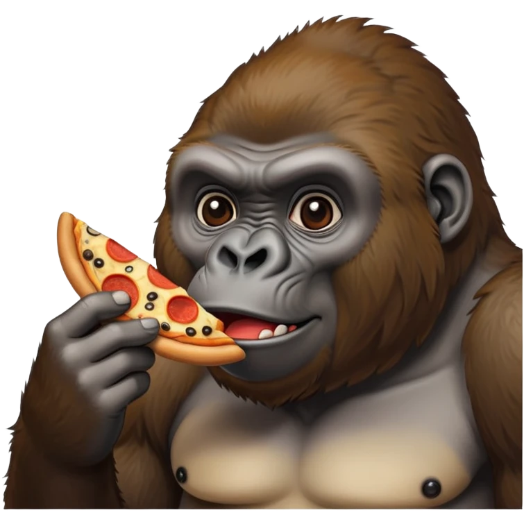 Gorilla eating pizza emoji