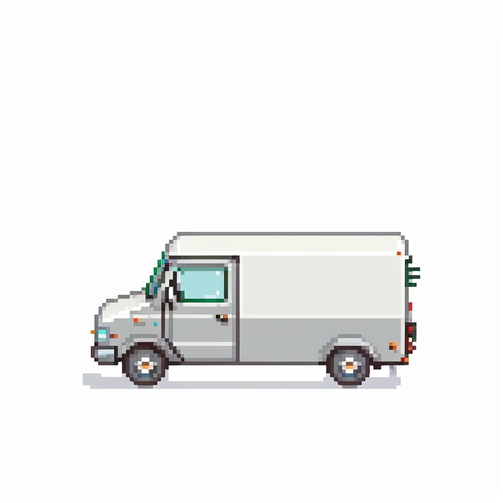 minimalistic delivery truck side view, simple clean lines emoji