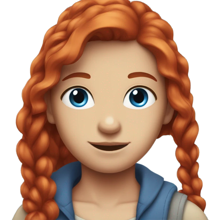 Red head with blue eyes pretty emoji