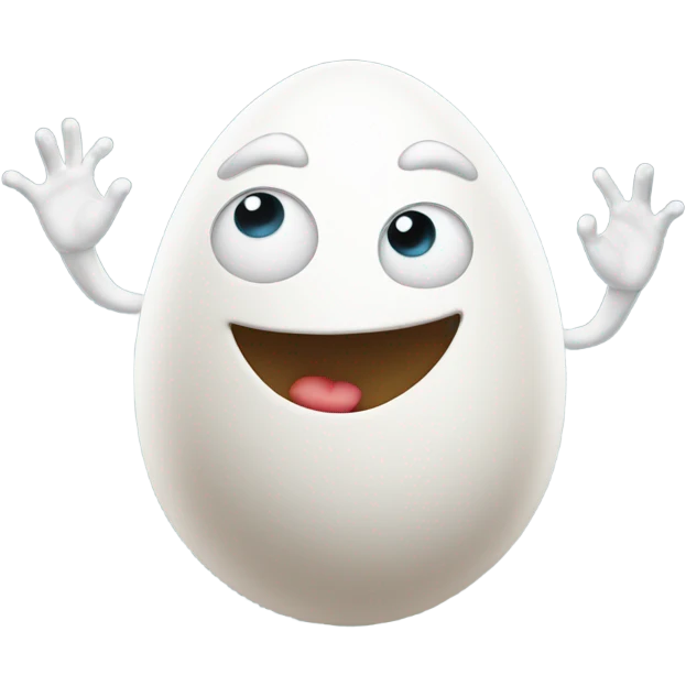 Dancing egg with hands emoji