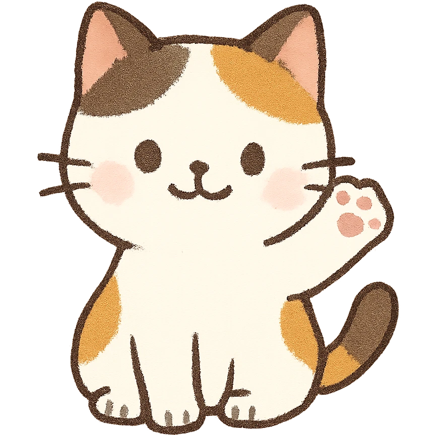 cute cat waving emoji