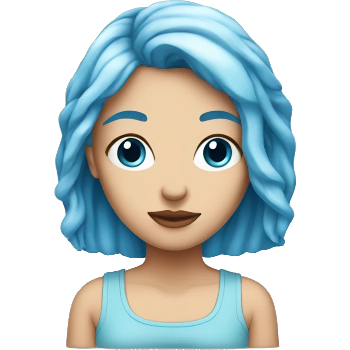 Face of a feminist white girl, blue hair feminst  emoji