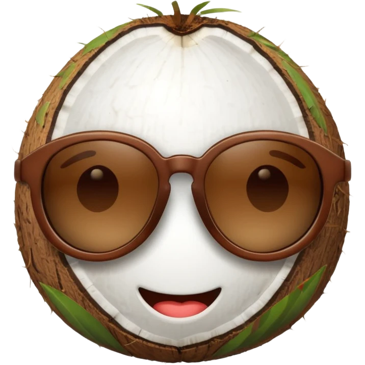Coconut with sunglasses  emoji