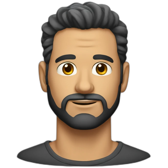 Cabeza de sean conery sin pelo y con barba corta emoji