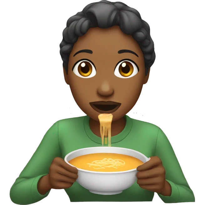 Woman eating soup emoji