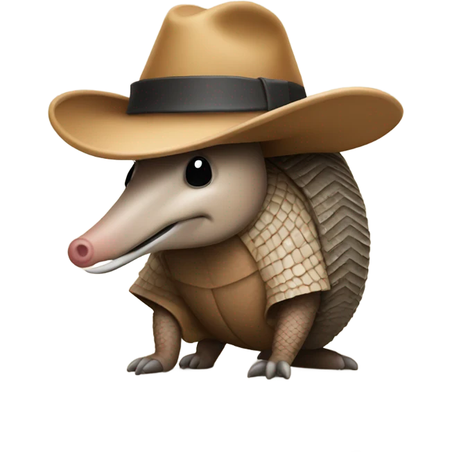 Armadillo with a hat emoji