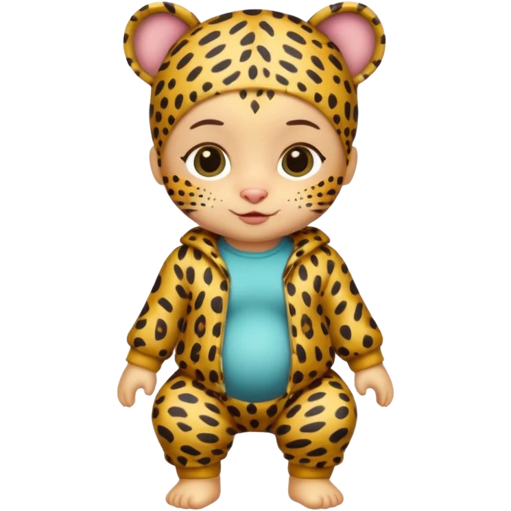 human baby with leopard patterned clothes emoji