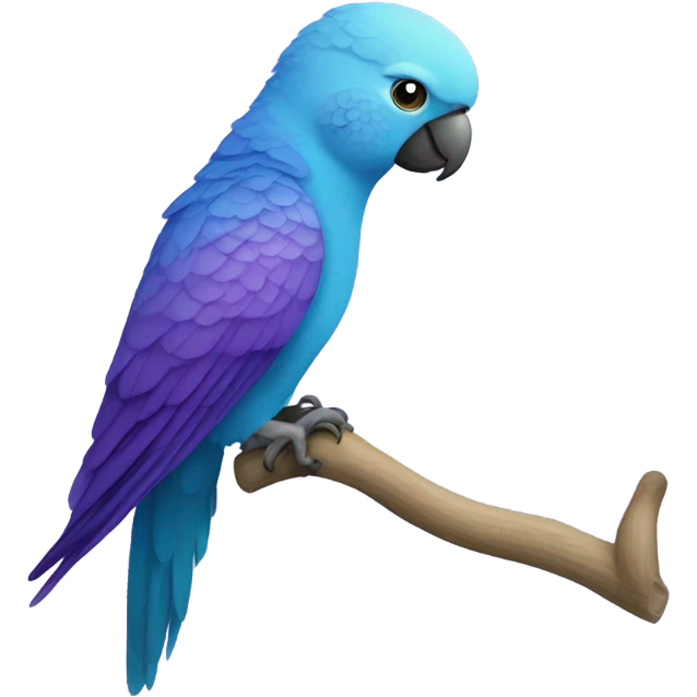 A purple and blue parakeet  emoji