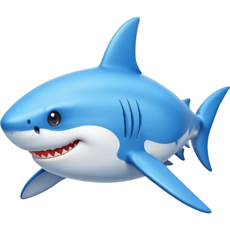 cute shark with brilliant blue color, no shoes emoji