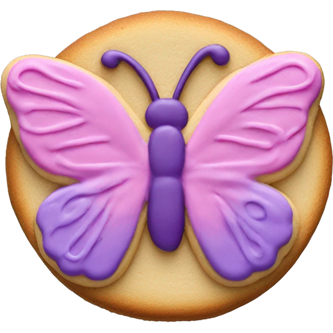 Butterfly cookie with purple and pink icing emoji
