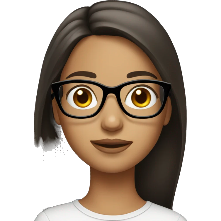 Brunette girl with glasses  emoji