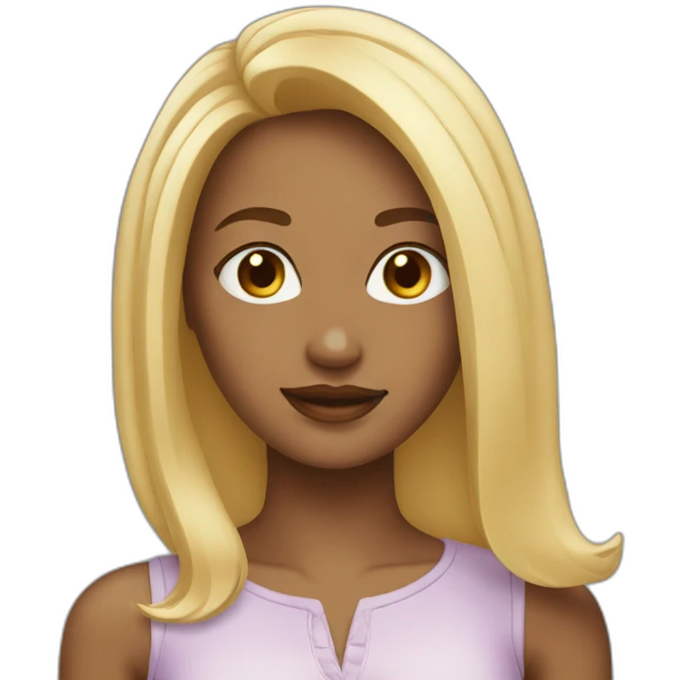 fille blonde cheveux lisse emoji