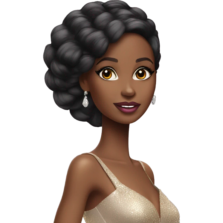 glamorous black barbie  emoji