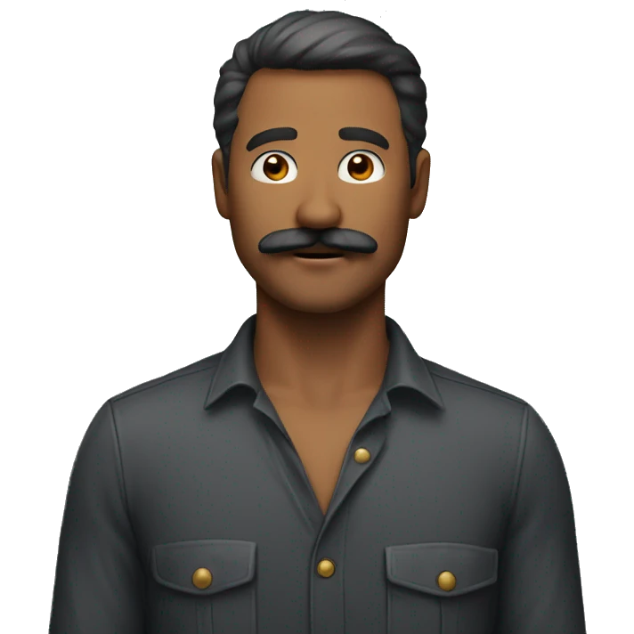 Man with mustache and boobs emoji