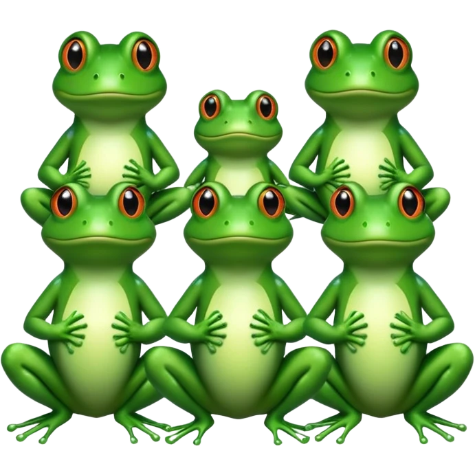 three frog wearing uniform emoji
