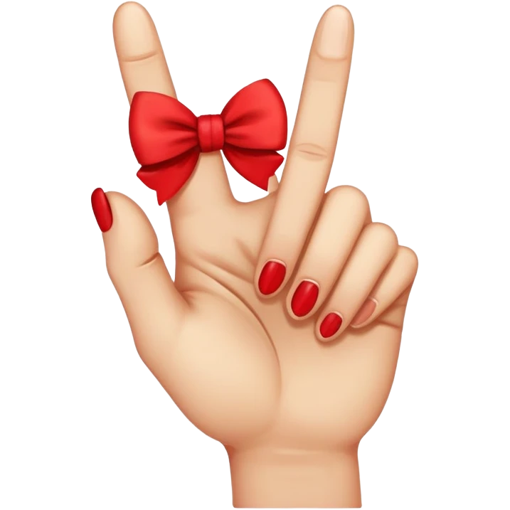 middle finger wit a bow on it emoji