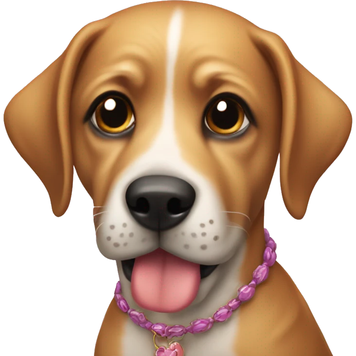 Perro con moño coquette emoji
