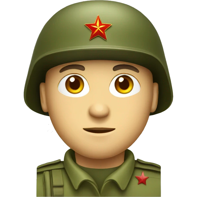 ussr soldier serious with military helmet emoji