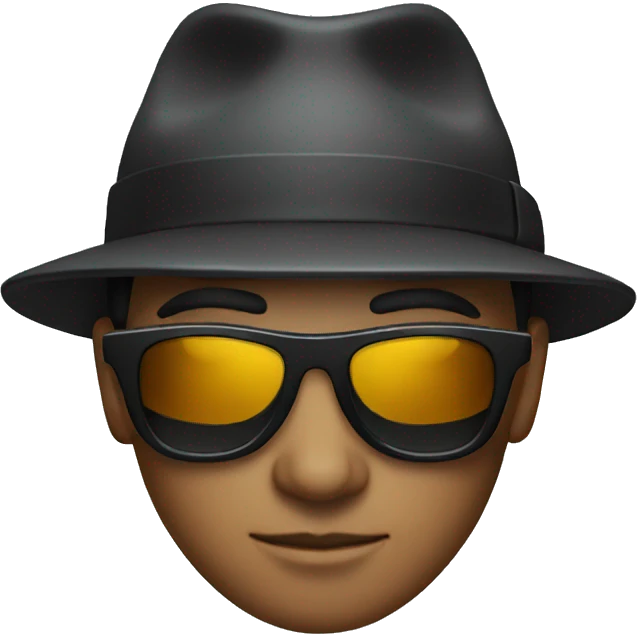 secret agent with sunglasses and hat emoji