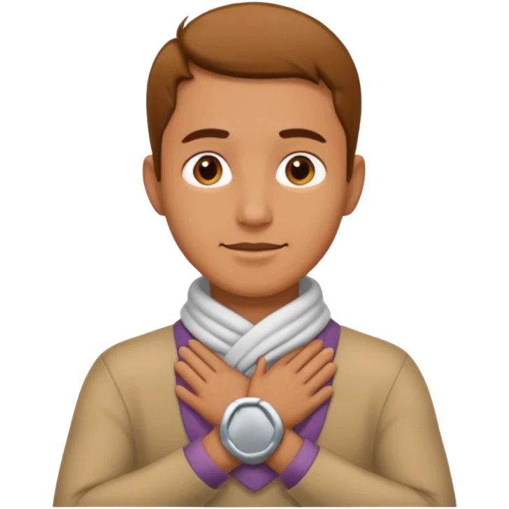 Man with hands around neck emoji