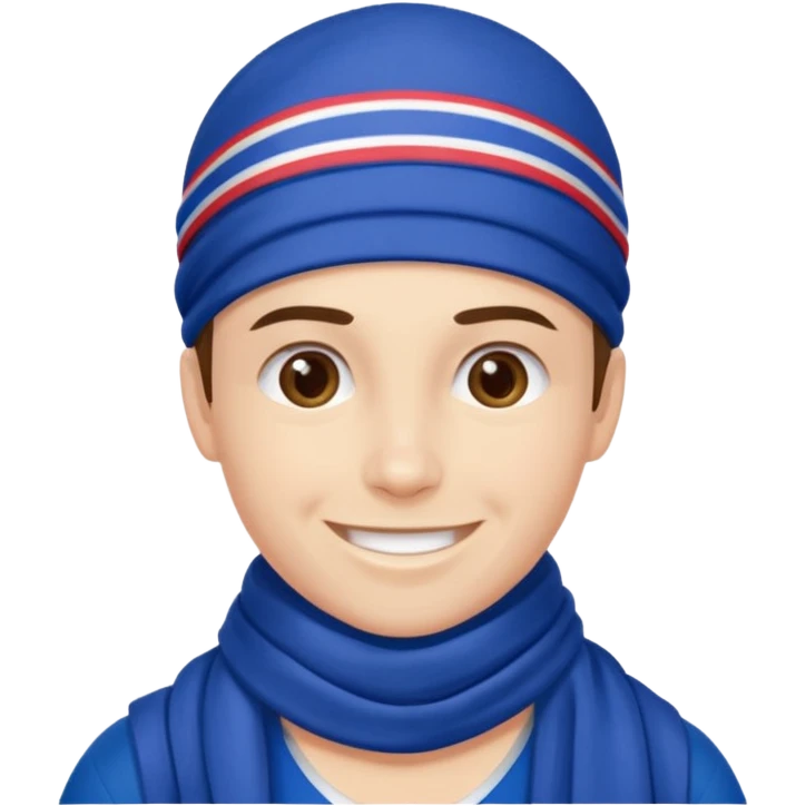 Glasgow rangers fan wearing scarf no head covering emoji