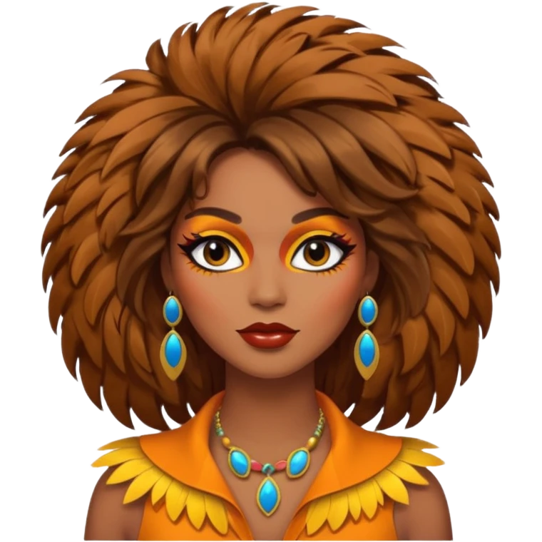 Retro 70s woman face emoji