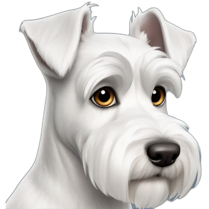 white schnauzer breed with darker fur ears and short body fur emoji