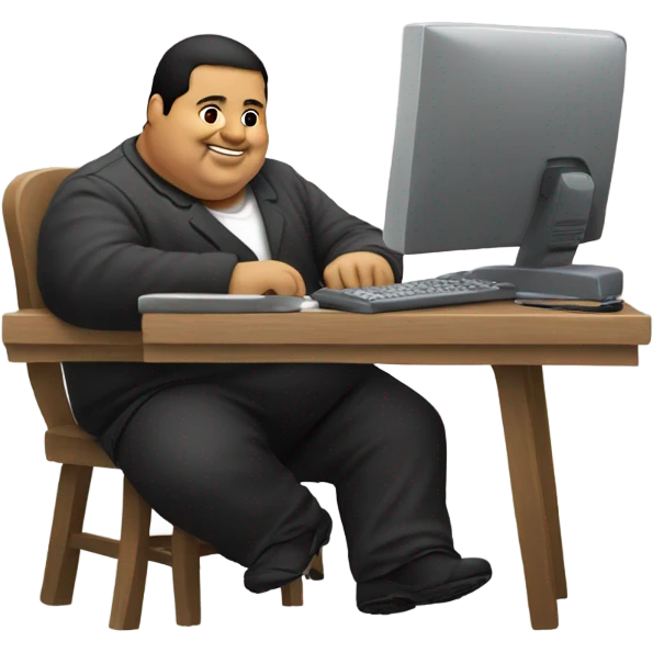 Fat Mexican on the computer emoji