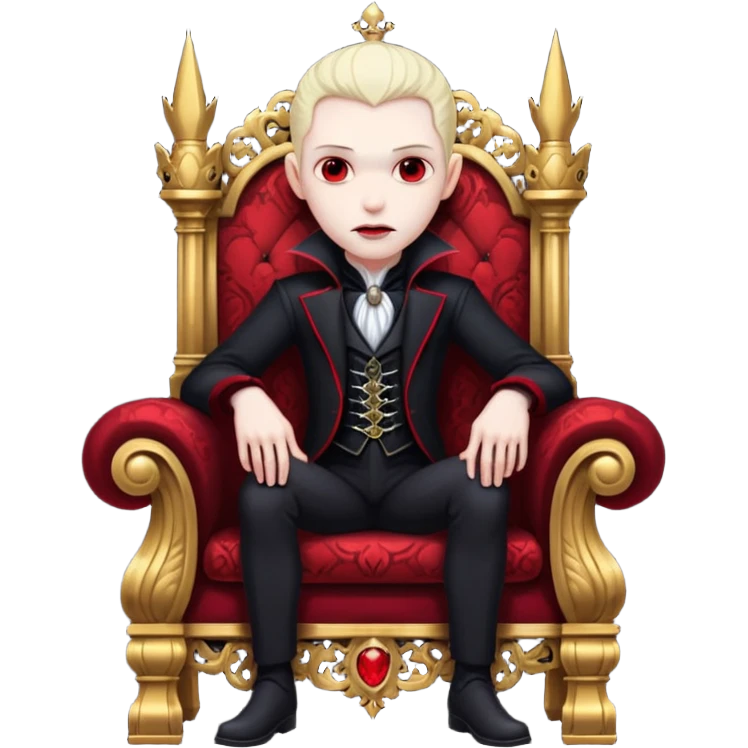 realistic vampire in a throne emoji