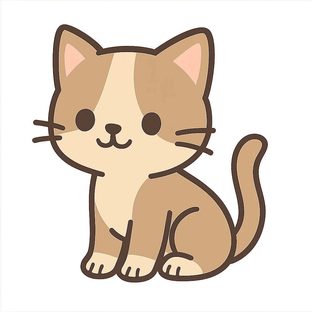 flat toon style cute kitten emoji