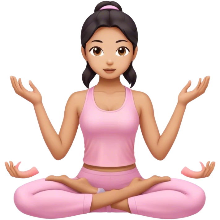 asian yoga girl light pink clothes l emoji