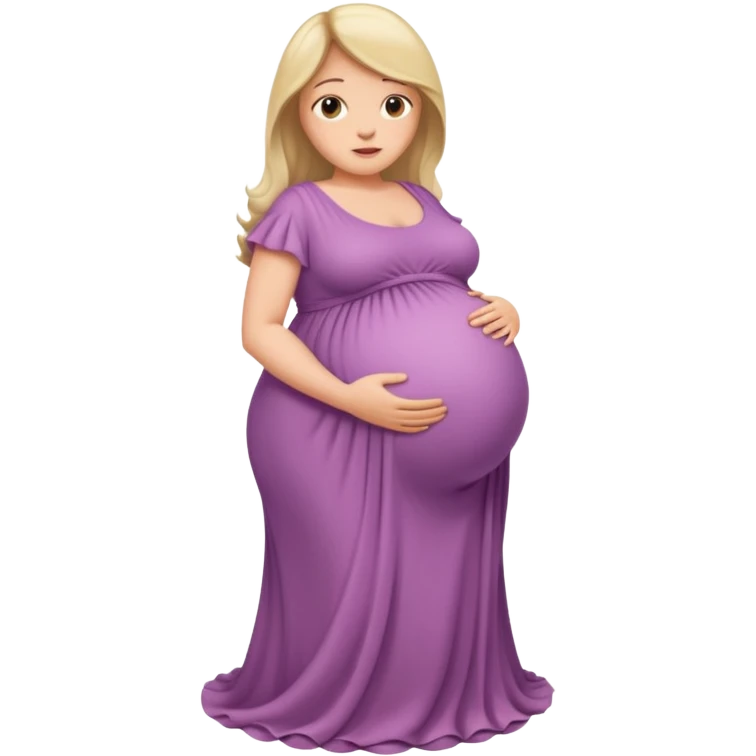 very heavily pregnant overdue lady with very large belly  emoji