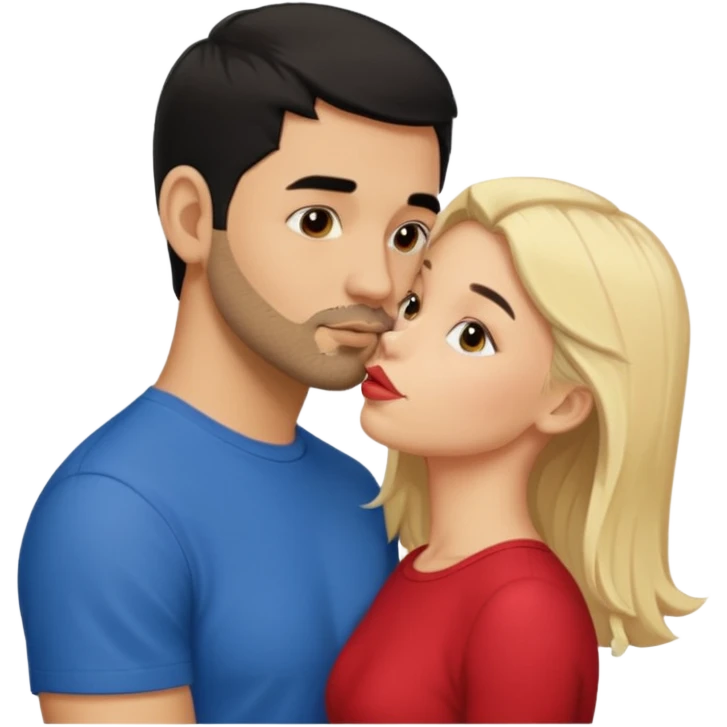 Puerto rican beard short hair with blonde girl kissing  emoji