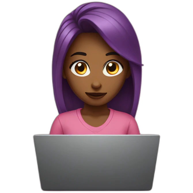 gurl watching netflix on laptop emoji